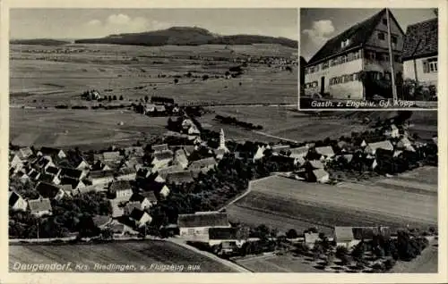 Ak Daugendorf Riedlingen auf der Schwäbischen Alb, Fliegeraufnahme, Gasthaus zum Engel, Gg. Kopp