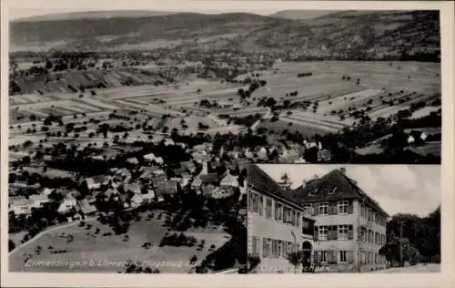 Ak Eimeldingen in Baden, Luftaufnahme von  ländliche Umgebung, Gasthaus zum Ochsen