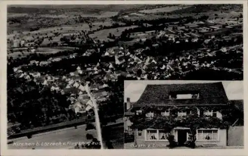 Ak Efringen Kirchen am Oberrhein, Gasthaus zur Linde, Fliegeraufnahme