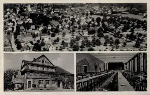 Ak Weil am Rhein, Hotel Central, Flugaufnahme von  Speisesaal