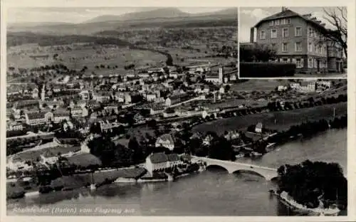 Ak Rheinfelden in Baden, Luftaufnahme von Rheinfelden, Brücke, Wohnhäuser, Gasthaus zur Sängerhal