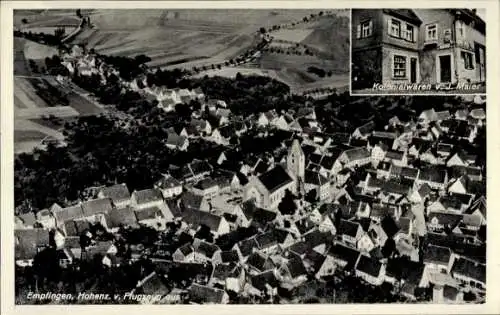 Ak Empfingen im Schwarzwald, Fliegeraufnahme, Kolonialwaren J. Maier