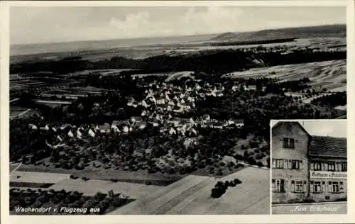 Ak Wachendorf Syke in Niedersachsen, Luftaufnahme von  Gasthaus Bräuhaus, schöne Landschaft
