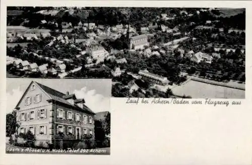 Ak Achern in Baden Schwarzwald, Gasthaus z. Rössel, Landschaft bei  Luftaufnahme