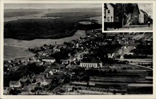 Ak Urloffen Appenweier in Baden Schwarzwald, Luftaufnahme, Gasthof z. grünen Baum, H. Keller