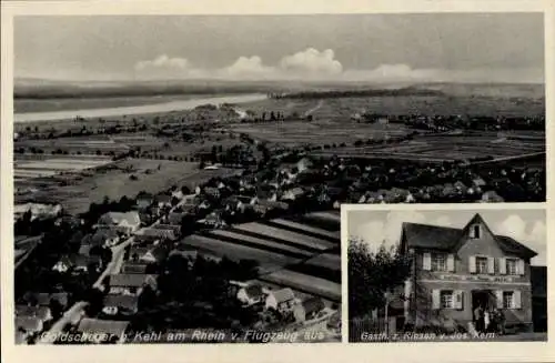 Ak Kehl am Rhein, Landschaftsbild von Kehl, Gasthaus Riesen