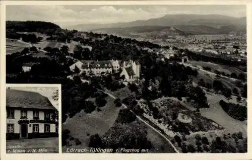 Ak Tüllingen Lörrach in Baden, Fliegeraufnahme, Gasth. z. Maien