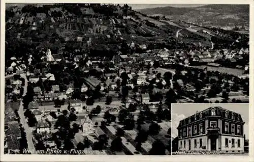 Ak Weil am Rhein, Luftaufnahme von  kleine Häuser, Friedlinger Hof, Kirche