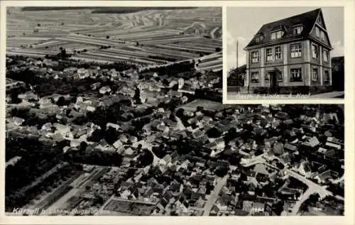 Ak Kürzell Meißenheim am Rhein Baden, Luftaufnahme,  Gasthaus zur Linde, A. Kopf