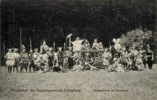 Ak Katlenburg Lindau in Niedersachsen, Heimatsfest der Kirchengemeinde, Einwanderung der Germanen