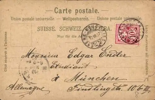 Litho Genève Genf Stadt, Stadtpanorama