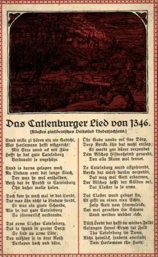 Lied Ak Katlenburg Lindau in Niedersachsen, Katlenburger Lied 1346