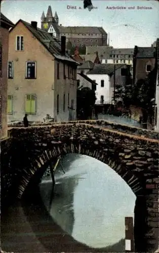 Ak Diez an der Lahn, Aarbrücke, Schloss