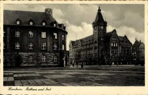 Ak Hamborn Duisburg im Ruhrgebiet, Rathaus, Postgebäude