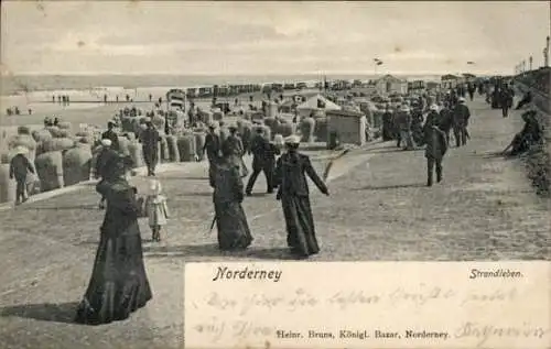 Ak Nordseebad Norderney Ostfriesland, Strandleben, Promenade