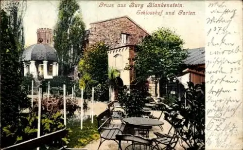 Ak Blankenstein an der Ruhr Hattingen, Burg Blankenstein, Schlosshof und Garten