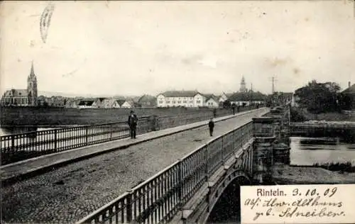 Ak Rinteln an der Weser, Brücke, Stadtansicht