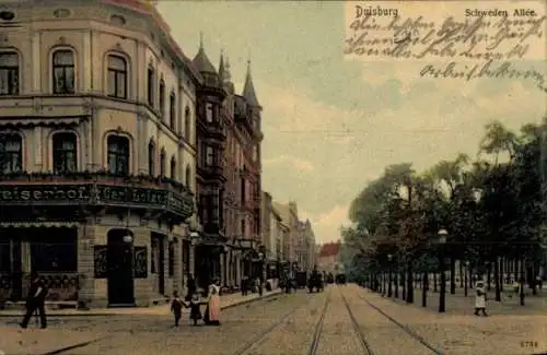Ak Duisburg im Ruhrgebiet,  Schweden Allee, Kaiserhof