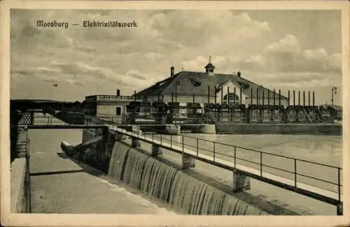 Ak Moosburg an der Isar,  Elektrizitätswerk, Wehr