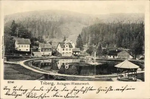 Ak Triberg im Schwarzwald, Anlagen-Wasserwerk