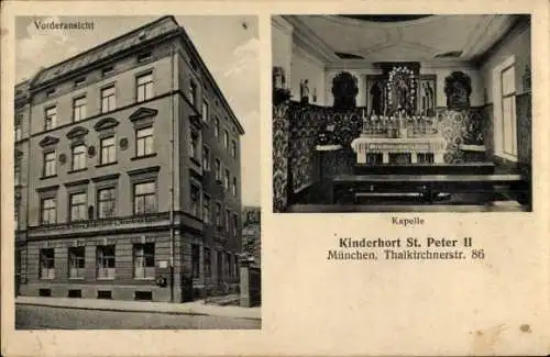 Ak München, Kinderhort St. Peter II,  Thalkirchnerstraße 86, Kapelle