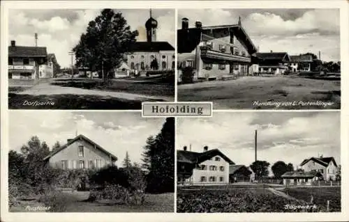 Ak Hofolding Brunnthal in Oberbayern, Dorfpartie, Handlung von L. Portenlänger, Forstomt, Sagewer