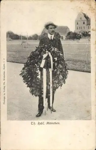Ak Radrennfahrer Thaddäus Robl, Porträt