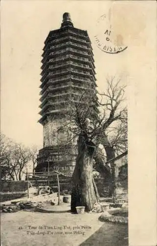 CPA Pékin Pékin Chine, Tour de Tien-Ling-Tse