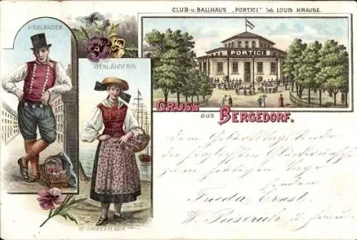 Litho Hamburg Bergedorf, Klubhaus, Ballhaus Portici, Vierländer, Vierländerin