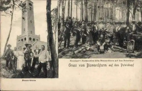 Ak Kallstadt in der Pfalz, Peterskopf, Bismarckturm