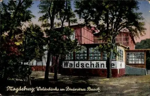 Ak Biederitz in Sachsen Anhalt, Waldschänke im Biederitzer Busch bei Magdeburg