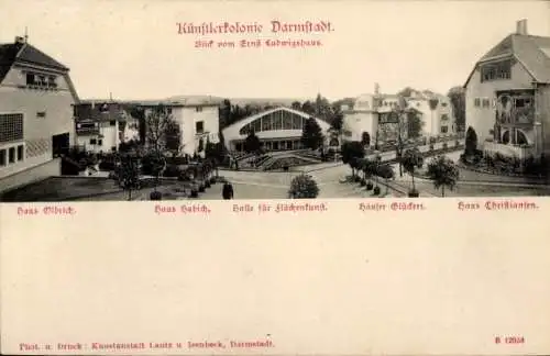 Ak Darmstadt in Hessen, Künstlerkolonie, Haus Olbrich, Haus Habich, Ernst-Ludwigshaus