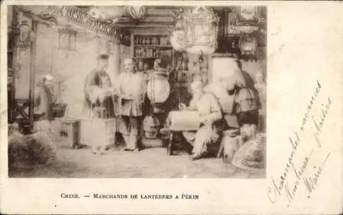 Ak Beijing Peking China, Marchands de Lanternes