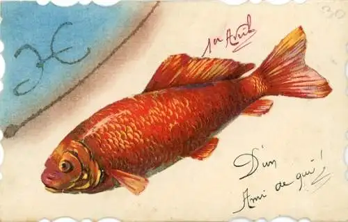 Ak Glückwunsch 1. April, Fisch
