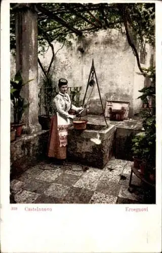 Ak Castelnovo, Ercegnovi, Frau in Tracht