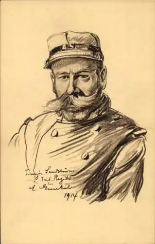 Künstler Ak Günkel, Franz. Landsturm Regiment 45, 1914