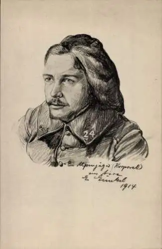 Künstler Ak Günkel, Alpenjäger, 1914