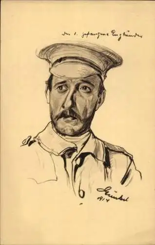 Künstler Ak Gefangener Engländer, Porträt in Uniform, 1914