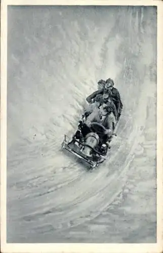 Ak Wintersport im Thüringer Wald, Bob-Fahrt