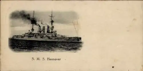 Ak Deutsches Kriegsschiff Hannover, Linienschiff, Kaiserliche Marine