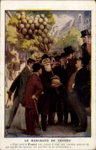 Künstler CPA Paris, Le Marchand de Vessies, Pageol