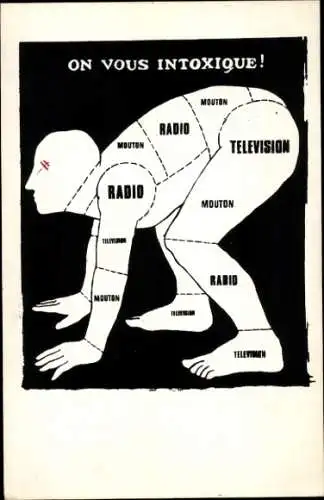 Ak Sie werden vergiftet, Mensch in Einzelteilen, Radio, Fernsehen