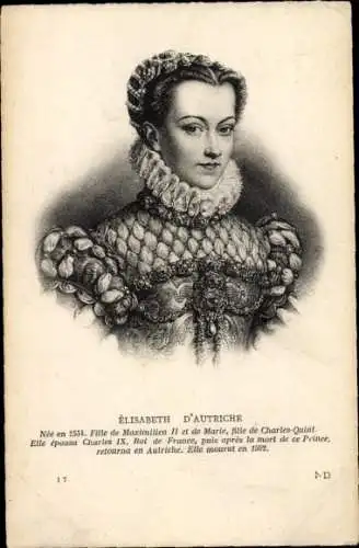 Ak Elisabeth von Österreich, Portrait