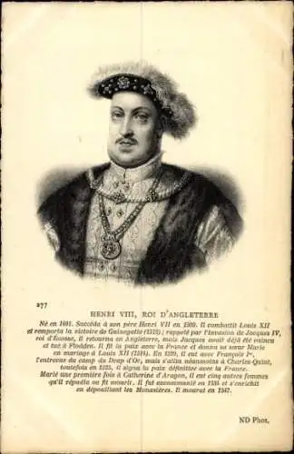 Ak Heinrich VIII., König von England
