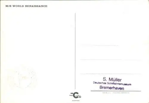 Ak MS Worls Renaissance, Paquet Cruises