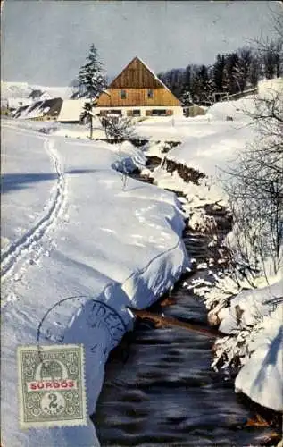 Ak Schweizer Winterlandschaft