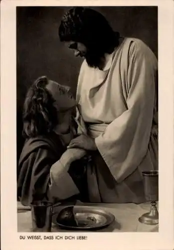 Ak Oberammergau Oberbayern, Passionsspiele 1934, Du weißt, dass ich dich liebe!