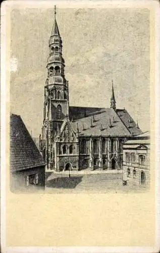 Künstler Ak Kaufmann, F., Zwickau in Sachsen, Der Dom, Ansicht der Südseite