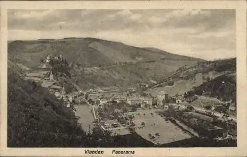 Ak Vianden Luxemburg, Panorama
