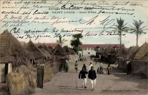 Ak Saint Louis Senegal, Afrikanische Landschaft, traditionelle Hütten, indigenes Leben, Saint-...